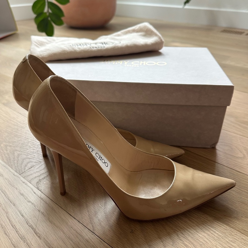 Jimmy Choo Women's Patent Nude Pumps